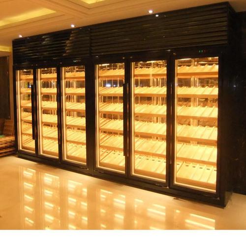 广东供应全单温直冷式木纹红酒酒展示柜接受大容量定做酒柜